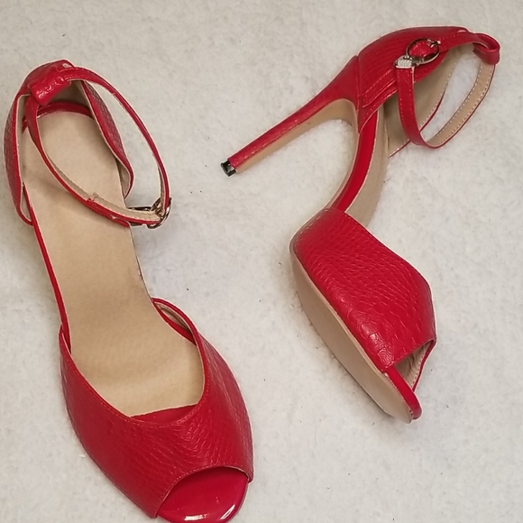 Shoes - Sexy red peep toe heels